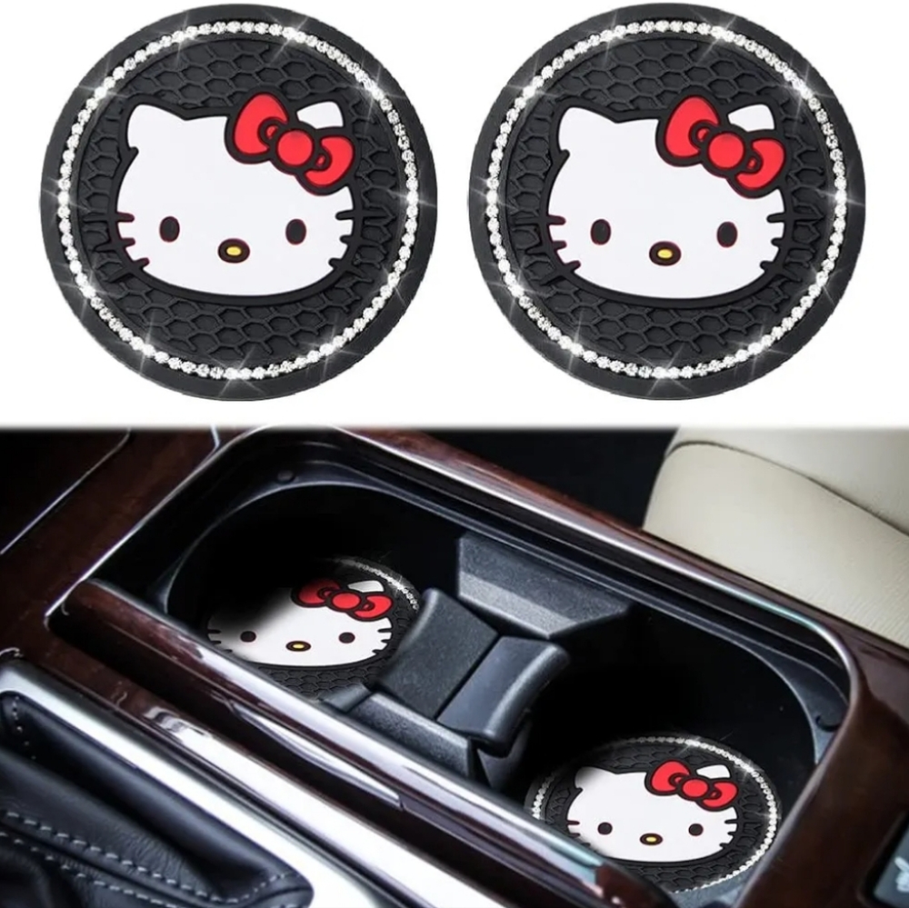 Hello Kitty Black and Red Car Coasters